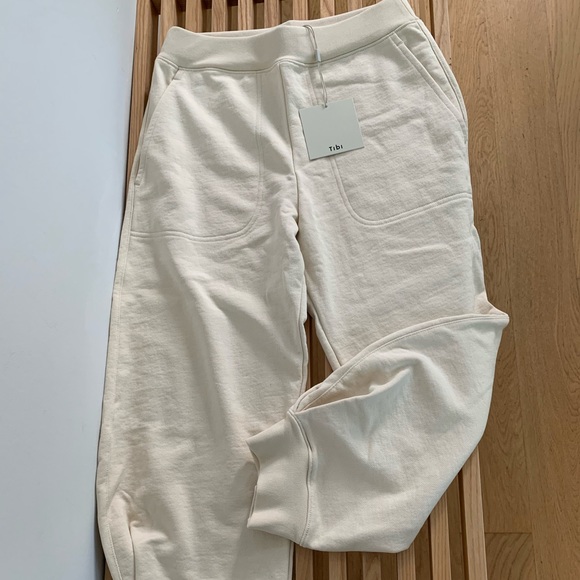 Tibi Calder sweatpants size small ivory BNWT - Picture 3 of 6